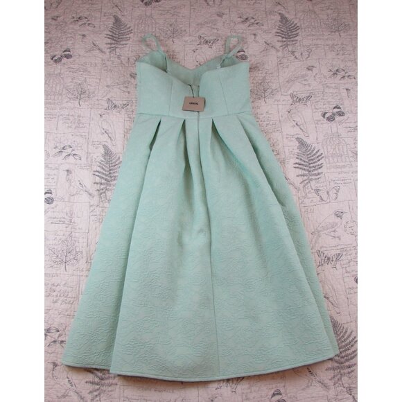 NEW NWT ASOS mint green Midi Skater Dress in Bonded Texture womens size 8 - Picture 9 of 9